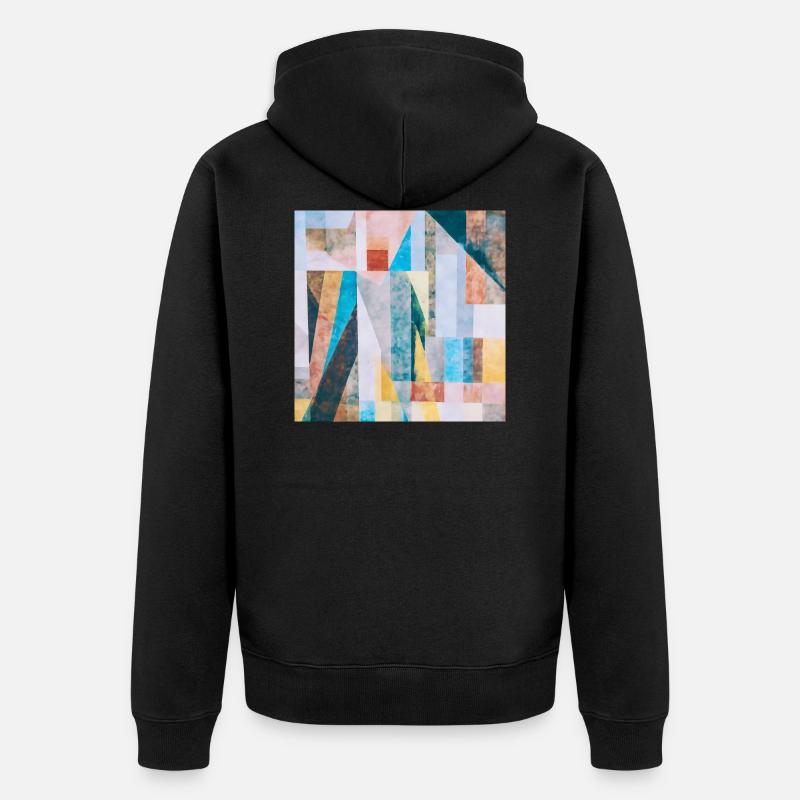 Aquarelle de géométrie abstraite - Veste à capuche bio Premium Unisexe - noir