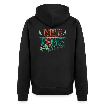 Drillinge Babies - Unisex Premium Bio Zip Hoodie - Schwarz - Hinten - Nico (187cm)