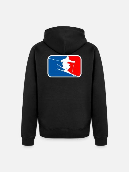 ski logo - Unisex Premium Organic Zip Hoodie - black