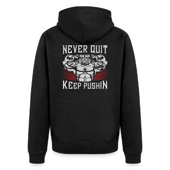 Chien Beast ne jamais abandonner - Veste à capuche bio Premium Unisexe - noir - Dos - Nico (187cm)