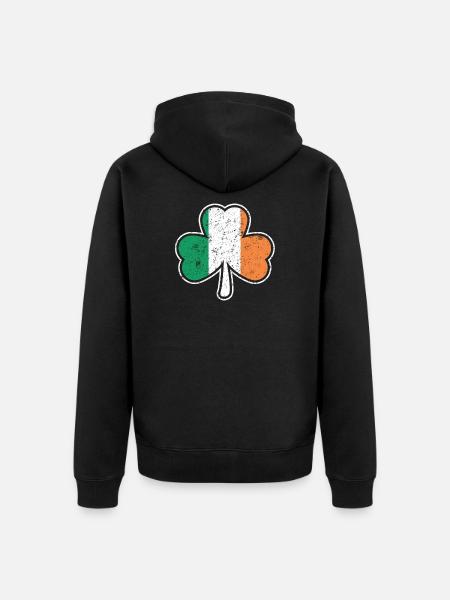 Irisches Kleeblatt - Unisex Premium Bio Zip Hoodie - Schwarz