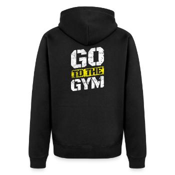 Fitness workout motivation gym saying - Unisex Premium Organic Zip Hoodie - black - Back - Nico (187cm)