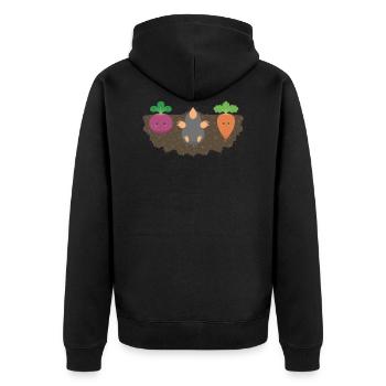 Vegetables and mole 2 - Unisex Premium Organic Zip Hoodie - black - Back - Nico (187cm)