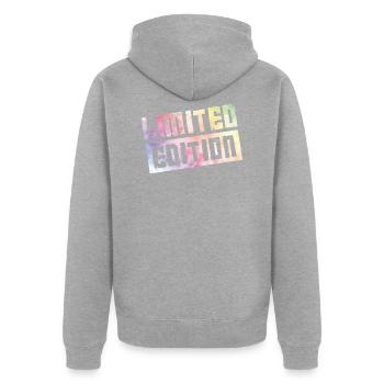 limited edition - Veste à capuche bio Premium Unisexe - gris chiné - Dos - Nico (187cm)