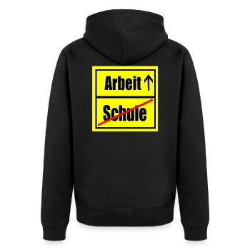 Arbeit Schulende Schulabschluss Ausbildung Job - Unisex Premium Bio Zip Hoodie - Schwarz - Hinten - Nico (187cm)