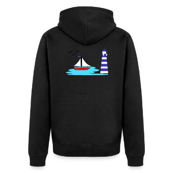Bateau phare - Veste à capuche bio Premium Unisexe - noir - Dos - Nico (187cm)