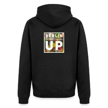 Berlin a levé ses briquets - Veste à capuche bio Premium Unisexe - noir - Dos - Nico (187cm)