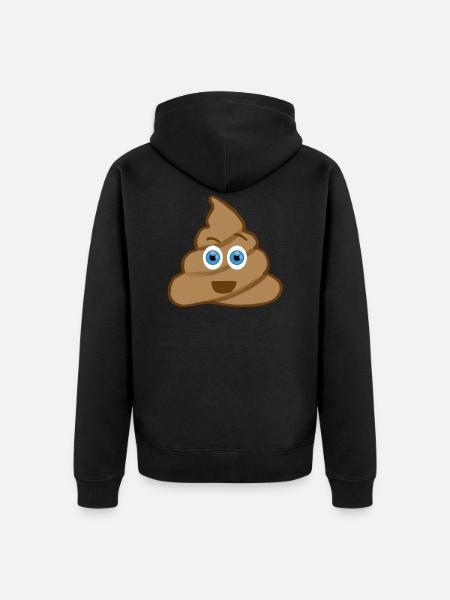 Emoji kupka kupy kupy - Ekologiczna rozpinana bluza z kapturem Premium unisex - czarny
