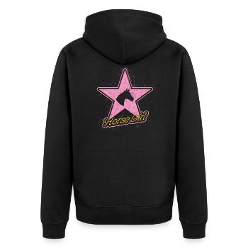 Horse Girl - Unisex Premium Bio Zip Hoodie - Schwarz - Hinten - Nico (187cm)