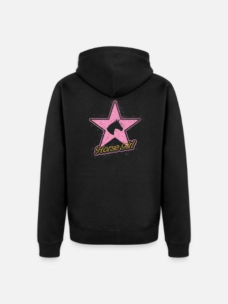 Fille de cheval - Veste à capuche bio Premium Unisexe - noir