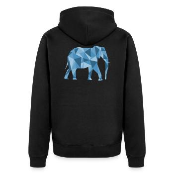 Elefant Elephant - Unisex Premium Bio Zip Hoodie - Schwarz - Hinten - Nico (187cm)