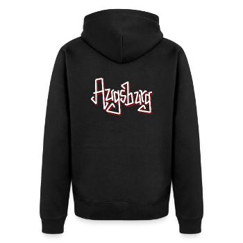 augsburg - Unisex Premium Organic Zip Hoodie - black - Back - Nico (187cm)