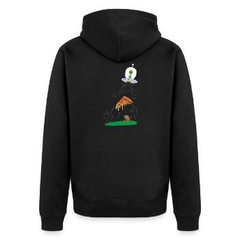 Ufo pizza pour alien - Veste à capuche bio Premium Unisexe - noir - Dos - Nico (187cm)