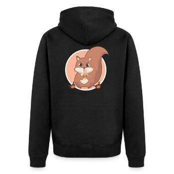 Un écureuil lèche la glace - Veste à capuche bio Premium Unisexe - noir - Dos - Nico (187cm)