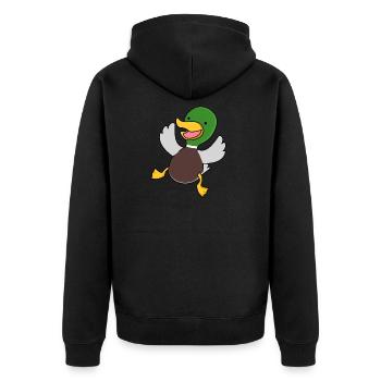 Duck joy animal gift idea - Unisex Premium Organic Zip Hoodie - black - Back - Nico (187cm)