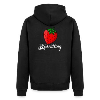 schwäbischer Dialekt - Bräschtling schwabenland - Unisex Premium Bio Zip Hoodie - Schwarz - Hinten - Nico (187cm)