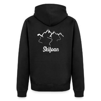 Skifoan Design Geschenkidee Alpen Berge Snowboard - Unisex Premium Bio Zip Hoodie - Schwarz - Hinten - Nico (187cm)