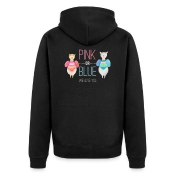 Sexe révèle bébé grossesse de famille - Veste à capuche bio Premium Unisexe - noir - Dos - Nico (187cm)