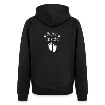Bébé à l'intérieur! Idée cadeau - Veste à capuche bio Premium Unisexe - noir - Dos - Nico (187cm)