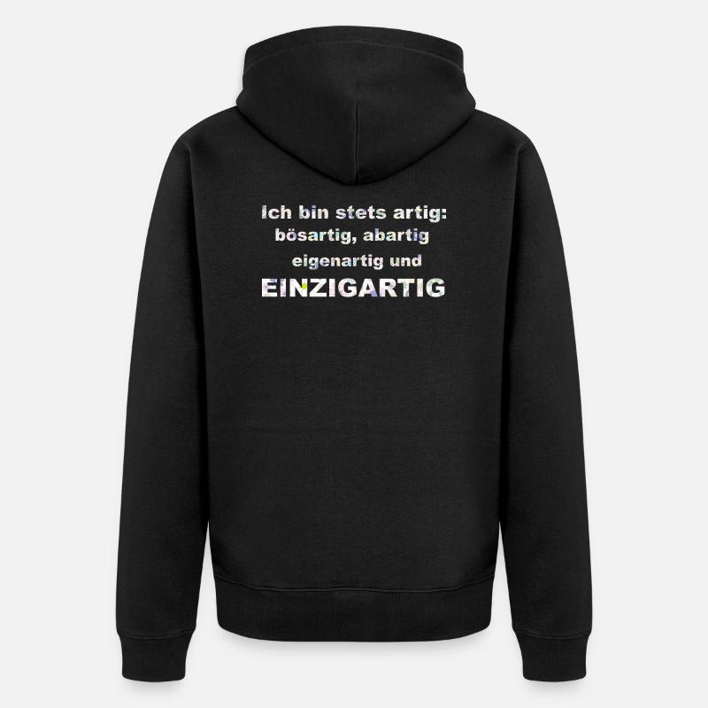 Ich bin artig - Unisex Premium Bio Zip Hoodie - Schwarz