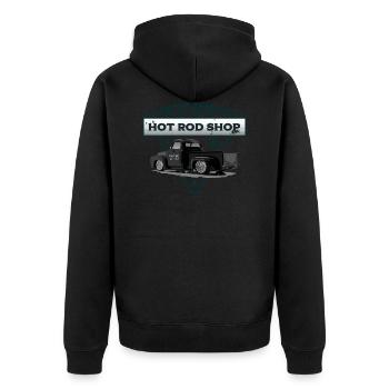 Street Customs Hot Rod Shop - Unisex Premium Organic Zip Hoodie - black - Back - Nico (187cm)