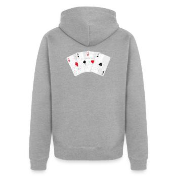 Poker Cards Poker - Veste à capuche bio Premium Unisexe - gris chiné - Dos - Nico (187cm)