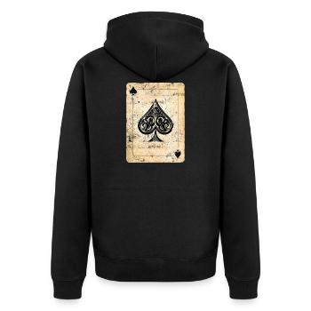 Carte de poker as de pique - Veste à capuche bio Premium Unisexe - noir - Dos - Nico (187cm)