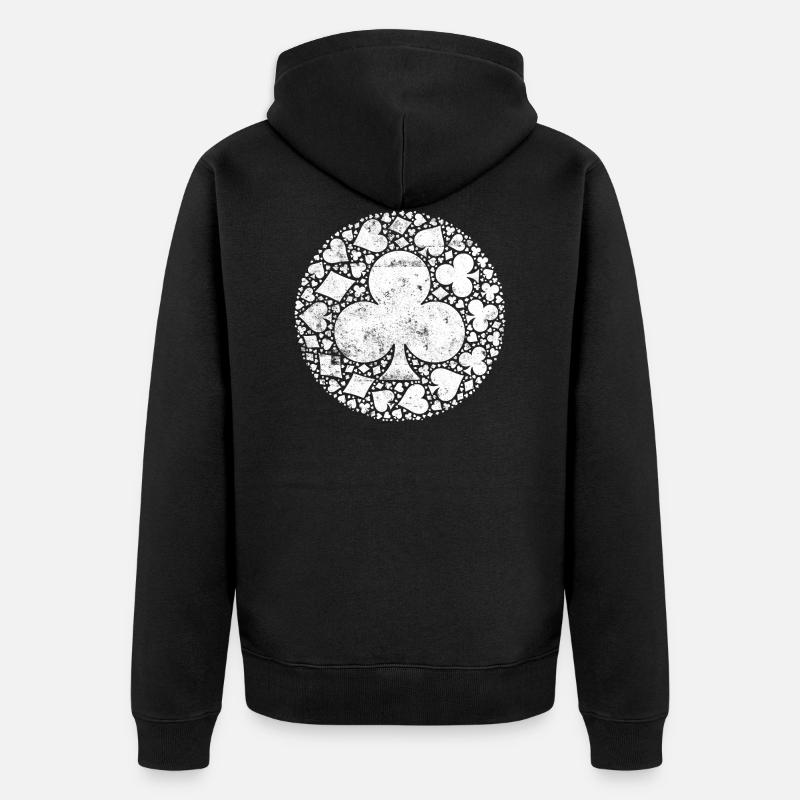 Cross Symbol Poker Circle - Veste à capuche bio Premium Unisexe - noir