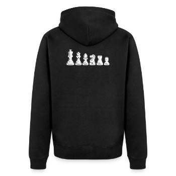 Figures d'échecs - Veste à capuche bio Premium Unisexe - noir - Dos - Nico (187cm)