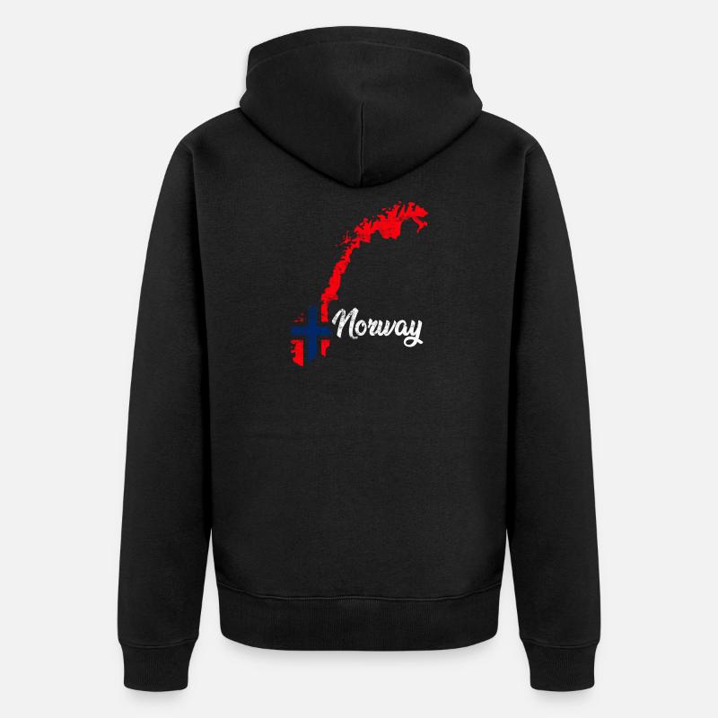 Norwegen - Unisex Premium Bio Zip Hoodie - Schwarz