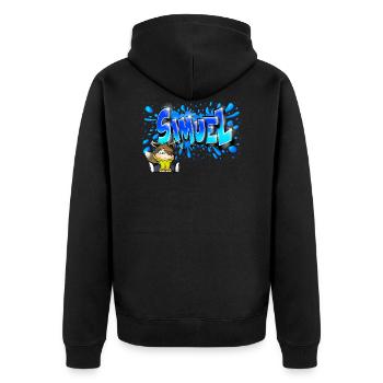 Graffiti Samuel Printable - Veste à capuche bio Premium Unisexe - noir - Dos - Nico (187cm)