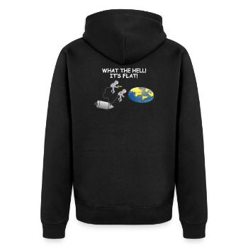 It’s Flat Meme Flat Earth Society Funny T-Shirt - Unisex Premium Bio Zip Hoodie - Schwarz - Hinten - Nico (187cm)