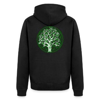 Fleur de vie avec arbre - Veste à capuche bio Premium Unisexe - noir - Dos - Nico (187cm)