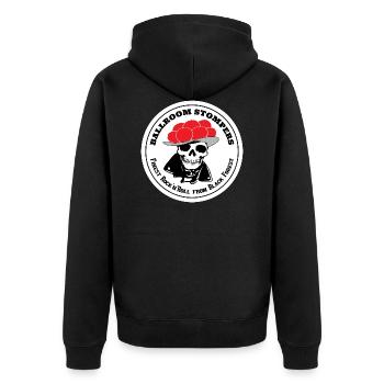 Schwarzwald Bollenhut Musik Ballroom Stompers - Unisex Premium Bio Zip Hoodie - Schwarz - Hinten - Nico (187cm)