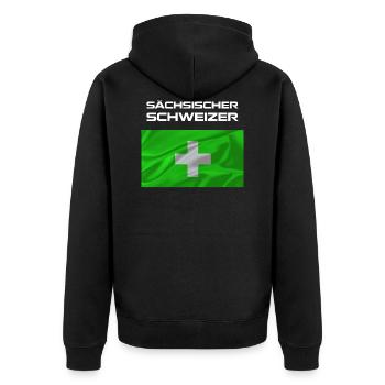 sächsischer schweizer 2 - Unisex Premium Bio Zip Hoodie - Schwarz - Hinten - Nico (187cm)