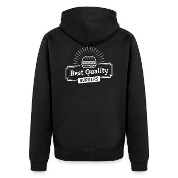 meilleure qualité burger w - Veste à capuche bio Premium Unisexe - noir - Dos - Nico (187cm)
