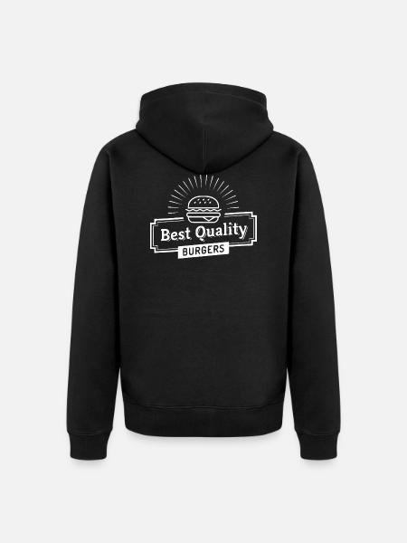 best quality burger w - Unisex Premium Bio Zip Hoodie - Schwarz