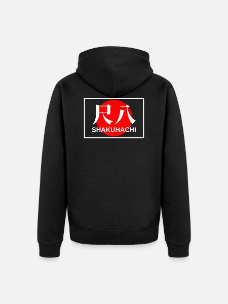 Shakuhachi - Japanese bamboo long-flute - Unisex Premium Organic Zip Hoodie - black