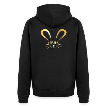Easter gift idea easter bunny spring - Unisex Premium Organic Zip Hoodie - black - Back - Nico (187cm)