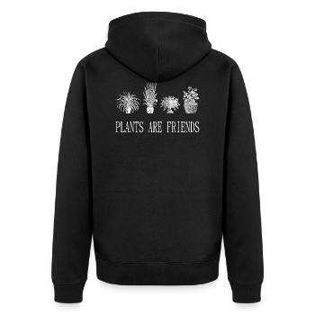 Plants are Friends Plants Garden Nature - Unisex Premium Organic Zip Hoodie - black - Back - Nico (187cm)
