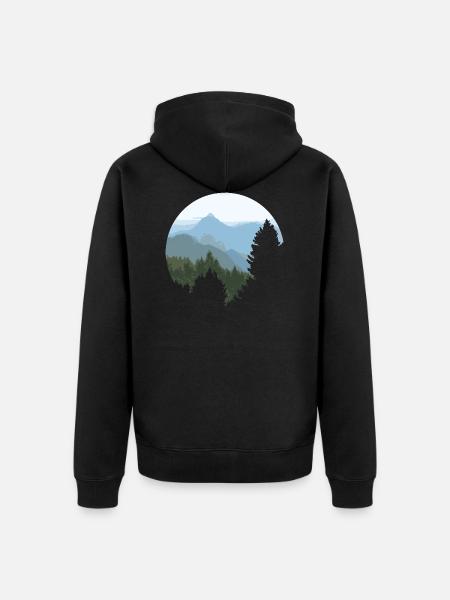 Lonely Mountain - Unisex Premium Organic Zip Hoodie - black