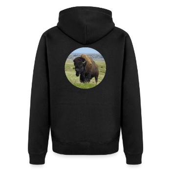 Taureau de buffle Cow Bison Jerky - Veste à capuche bio Premium Unisexe - noir - Dos - Nico (187cm)