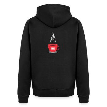 Tasse À Café Cappuccino Macchiato Cadeau Espresso - Veste à capuche bio Premium Unisexe - noir - Dos - Nico (187cm)