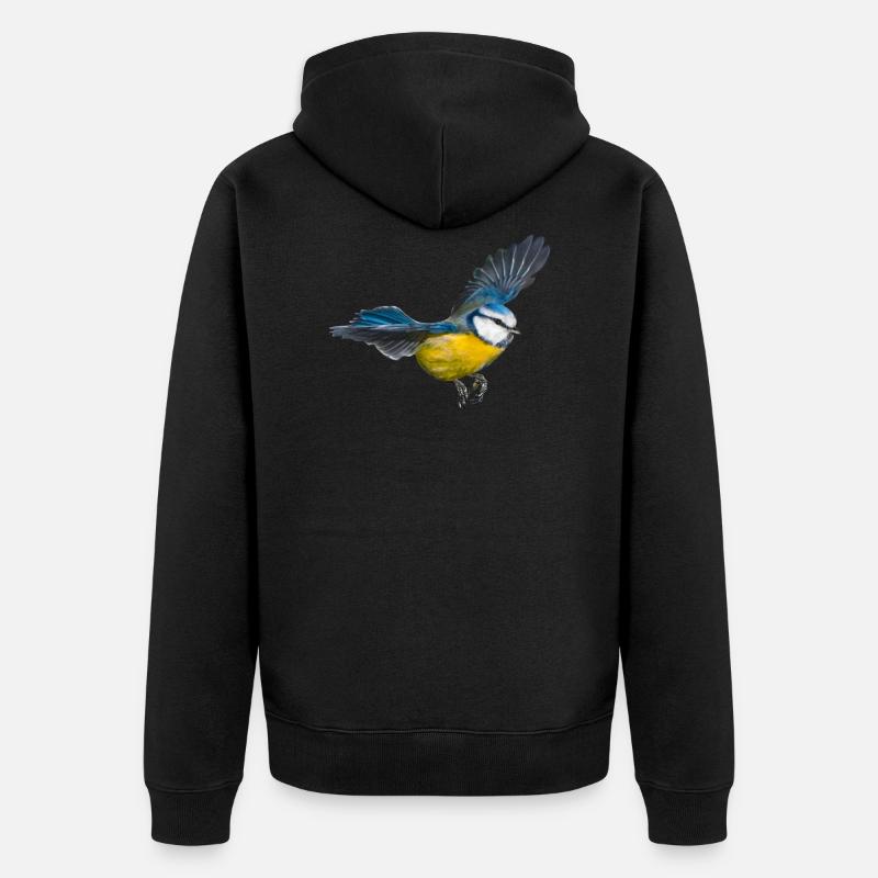 Mésange bleue - Veste à capuche bio Premium Unisexe - noir
