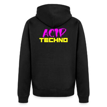 techno acide - Veste à capuche bio Premium Unisexe - noir - Dos - Nico (187cm)