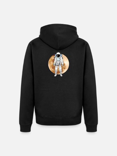 Astronaut moon moon landing NASA - Unisex Premium Organic Zip Hoodie - black