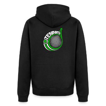 Tennis player fan gift idea - Unisex Premium Organic Zip Hoodie - black - Back - Nico (187cm)