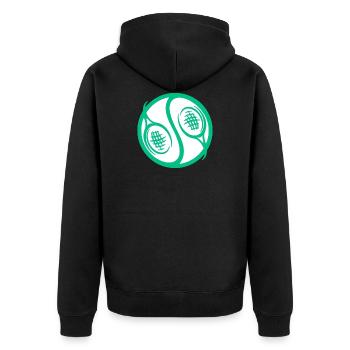 Tennis player fan gift idea - Unisex Premium Organic Zip Hoodie - black - Back - Nico (187cm)