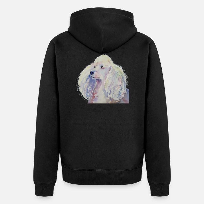 caniche blanc standard - Veste à capuche bio Premium Unisexe - noir