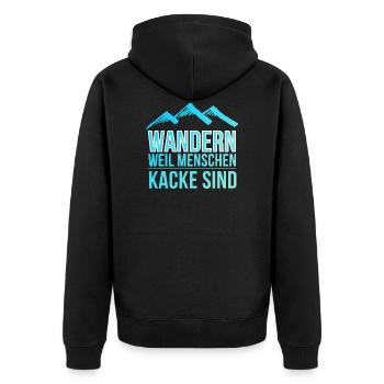 Go hiking Hiking boots Hiking Gift - Unisex Premium Organic Zip Hoodie - black - Back - Nico (187cm)